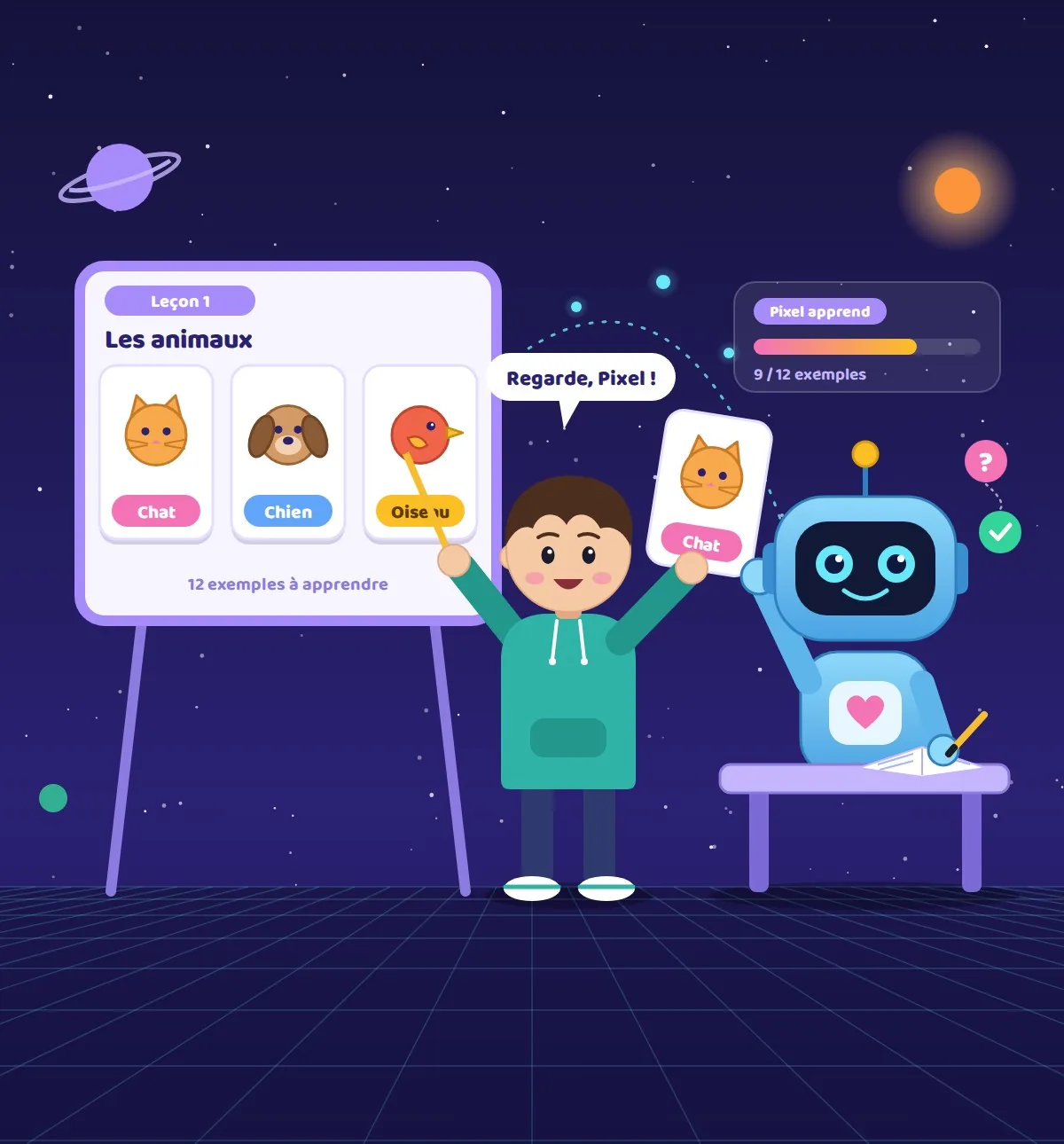 Pixelia, jeu pédagogique pour apprendre l'intelligence artificielle aux enfants — L'École de l'IA
